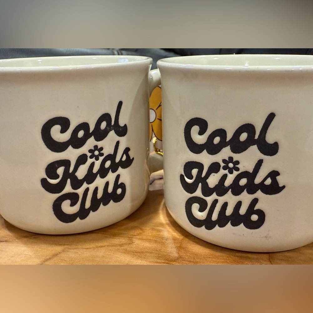 NWOT Cool Kids Club Ceramic Set of 2 Mini Mugs by Sunday Morning Ceramics - Picture 3 of 7